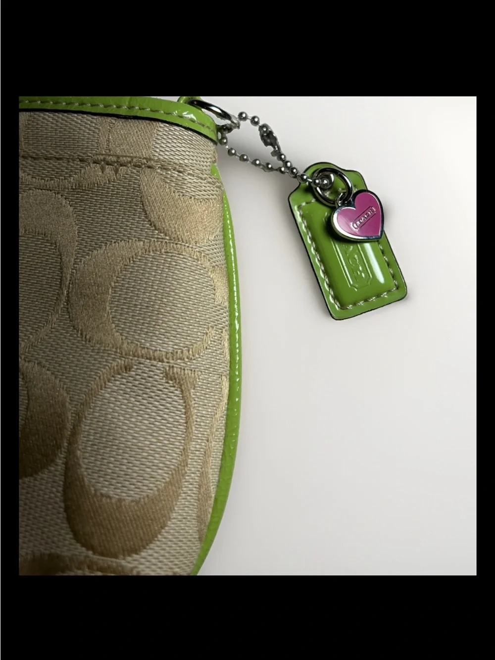 Coach Wristlet/Wallet Set-Lime/Khaki Heritage Stripe*Vintage* 2006 Style: #42391